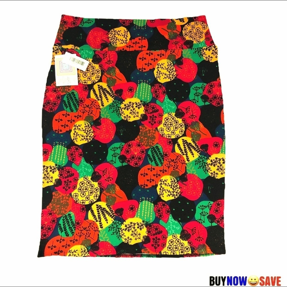 NWT Lularoe XL Multi Color Cassie Skirt